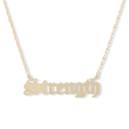 Large Gothic-Style Name Necklace in White or Yellow Gold (1 Line)
