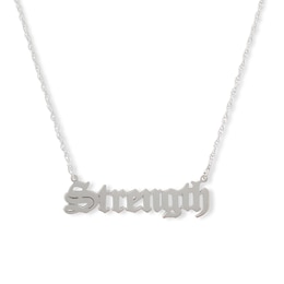 Large Gothic-Style Name Necklace in Sterling Silver (1 Line)