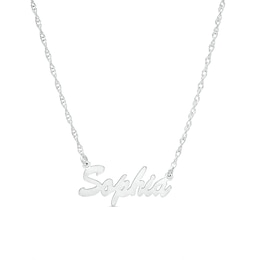 Standard Italic Script Name Necklace in Sterling Silver (1 Line)
