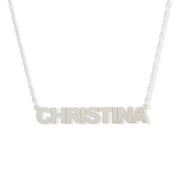 Large Block Name Necklace in Sterling Silver (1 Line)