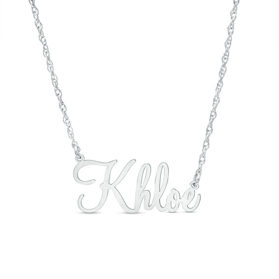 Large Cursive Name Necklace in Sterling Silver (1 Line)