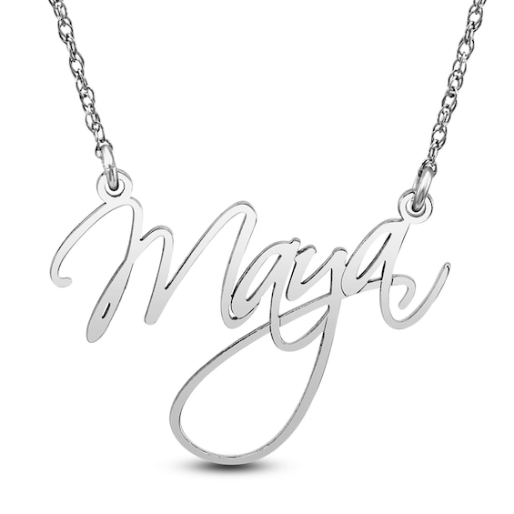 Standard Cursive Name Necklace in Sterling Silver (1 Line)