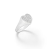 Cubic Zirconia Heart Ring in Solid Sterling Silver - Size 7