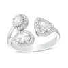 Thumbnail Image 1 of Multi-Shape Cubic Zirconia Frame Open Shank Ring in Sterling Silver - Size 7