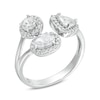 Thumbnail Image 2 of Multi-Shape Cubic Zirconia Frame Open Shank Ring in Sterling Silver - Size 7