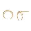 Crescent Moon Stud Earrings in 10K Gold