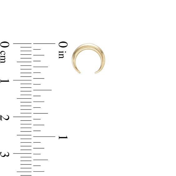 Crescent Moon Stud Earrings in 10K Gold