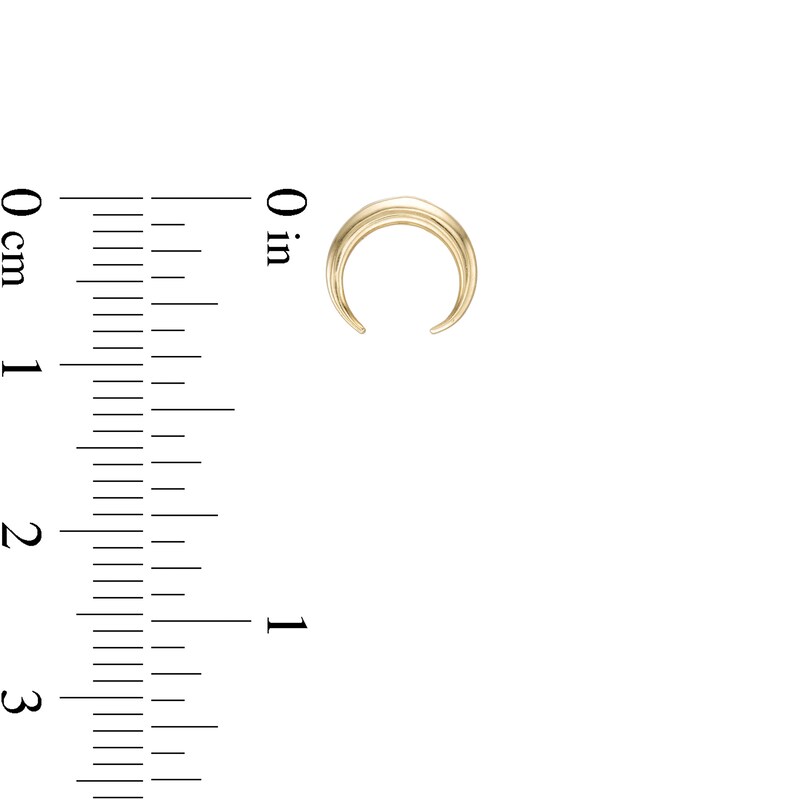 Crescent Moon Stud Earrings in 10K Gold