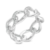 Cubic Zirconia Chain Link Ring in Sterling Silver - Size 7