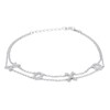 Thumbnail Image 1 of Cubic Zirconia "XO" Double Chain Bracelet in Sterling Silver - 8"