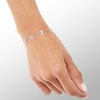 Thumbnail Image 3 of Cubic Zirconia "XO" Double Chain Bracelet in Sterling Silver - 8"