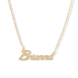 Standard Script Name Necklace in White or Yellow Gold (1 Line)