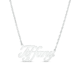 Large Script Name Necklace in Sterling Silver (1 Line)