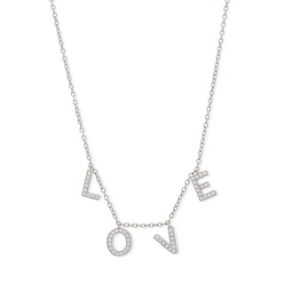 Sterling Silver CZ "LOVE" Necklace