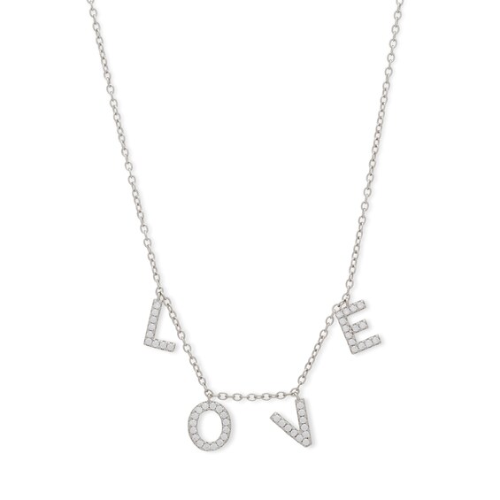 Sterling Silver CZ "LOVE" Necklace