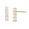 Thumbnail Image 1 of Baguette Cubic Zirconia Bar Stud Earrings in 10K Gold