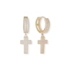 Thumbnail Image 0 of Cubic Zirconia Cross Drop Earrings in 10K Gold