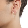Thumbnail Image 2 of Cubic Zirconia Cross Drop Earrings in 10K Gold