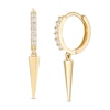 Cubic Zirconia Spike Drop Earrings in 10K Gold