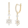 Thumbnail Image 0 of Pear-Shaped Cubic Zirconia Flower Drop Earrings in 10K Gold