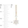 Pear-Shaped Cubic Zirconia Flower Drop Earrings in 10K Gold