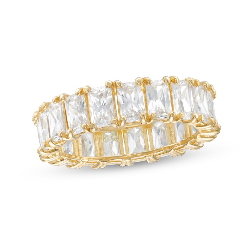 Emerald-Cut Cubic Zirconia Eternity Band in 10K Gold