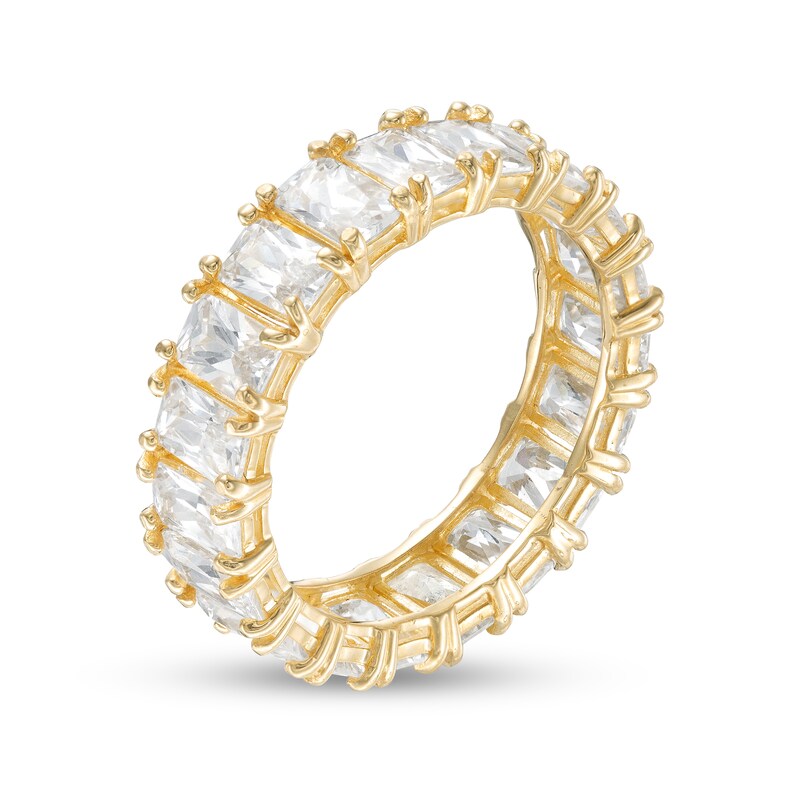 Emerald-Cut Cubic Zirconia Eternity Band in 10K Gold