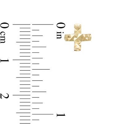Diamond-Cut "X" Stud Earrings in 10K Gold