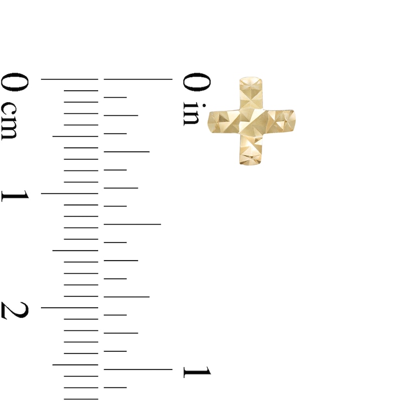 Diamond-Cut "X" Stud Earrings in 10K Gold