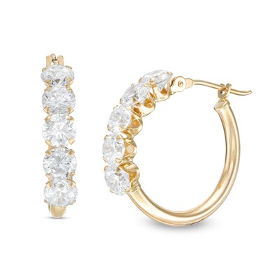 4mm Cubic Zirconia Hoop Earrings in 10K Gold