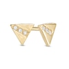 Thumbnail Image 1 of Cubic Zirconia Triangle Stud Earrings in 10K Gold