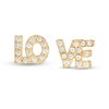 Thumbnail Image 1 of Cubic Zirconia &quot;LOVE&quot; Stud Earrings in 10K Gold