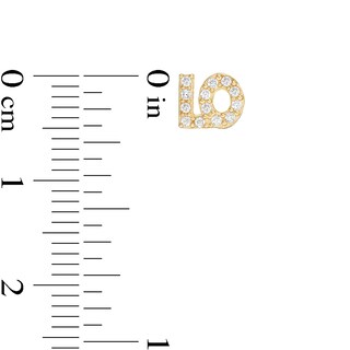 Cubic Zirconia "LOVE" Stud Earrings in 10K Gold