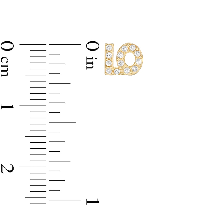 Main Image 2 of Cubic Zirconia &quot;LOVE&quot; Stud Earrings in 10K Gold