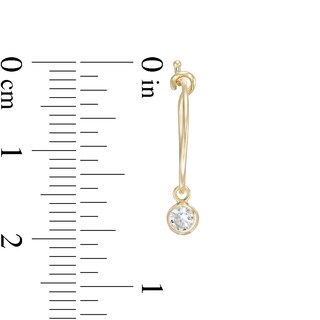 Cubic Zirconia Hoop Earrings in 10K Gold