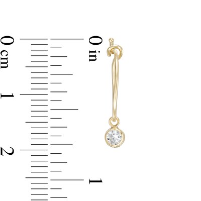 Cubic Zirconia Hoop Earrings in 10K Gold
