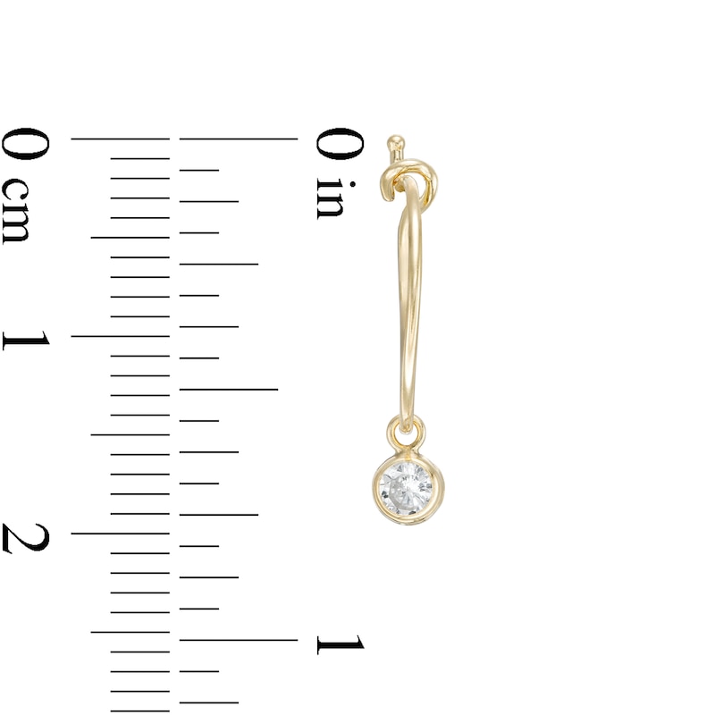 Cubic Zirconia Hoop Earrings in 10K Gold