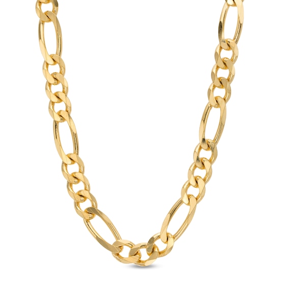Made in Italy 200 Gauge Figaro Chain Necklace in Solid Sterling Silver with 10K Gold Plate
