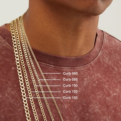 18K Gold Plated Curb Chain Made in Italy - 26"