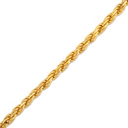 Made in Italy 090 Gauge Rope Chain Bracelet in Solid Sterling Silver with 10K Gold Plate - 8.5&quot;