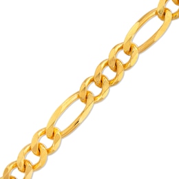 Made in Italy 250 Gauge Figaro Chain Bracelet in Solid Sterling Silver with 10K Gold Plate - 9&quot;