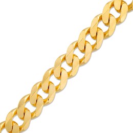 Made in Italy 300 Gauge Curb Chain Bracelet in Solid Sterling Silver with 10K Gold Plate - 9&quot;