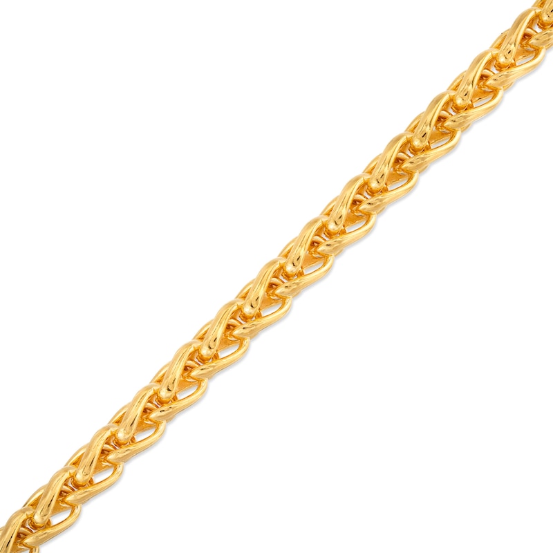 250 Gauge Wheat Chain Bracelet in Solid Sterling Silver with 10K Gold Plate - 9"