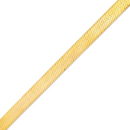 Made in Italy 080 Gauge Herringbone Chain Bracelet in Solid Sterling Silver with 10K Gold Plate - 7.5&quot;