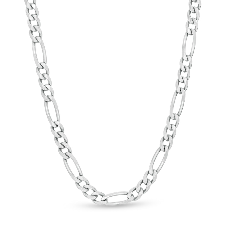 120 Gauge Solid Figaro Chain Necklace in Sterling Silver