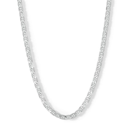 100 Gauge Solid Mariner Chain Necklace in Sterling Silver - 22&quot;