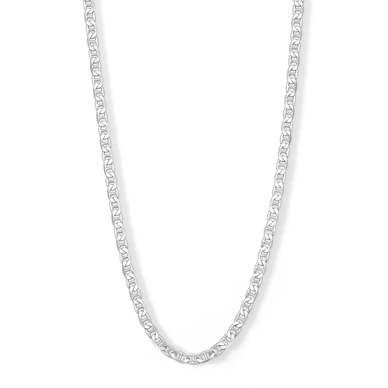 120 Gauge Solid Mariner Chain Necklace in Sterling Silver - 20"