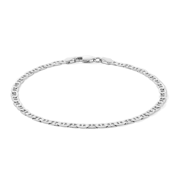 080 Gauge Solid Mariner Chain Bracelet in Sterling Silver - 7.5"