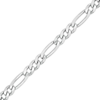 120 Gauge Solid Figaro Chain Bracelet in Sterling Silver - 7.5"