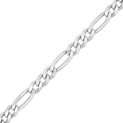 120 Gauge Solid Figaro Chain Bracelet in Sterling Silver - 7.5"